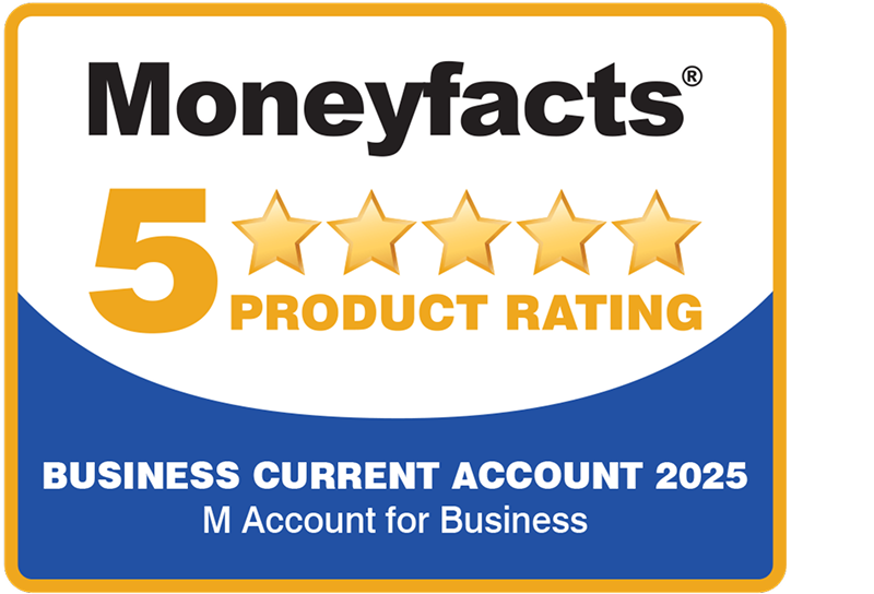 Virgin Money's M Account for Business was awarded a 5 Star Product Rating by Moneyfacts in 2025